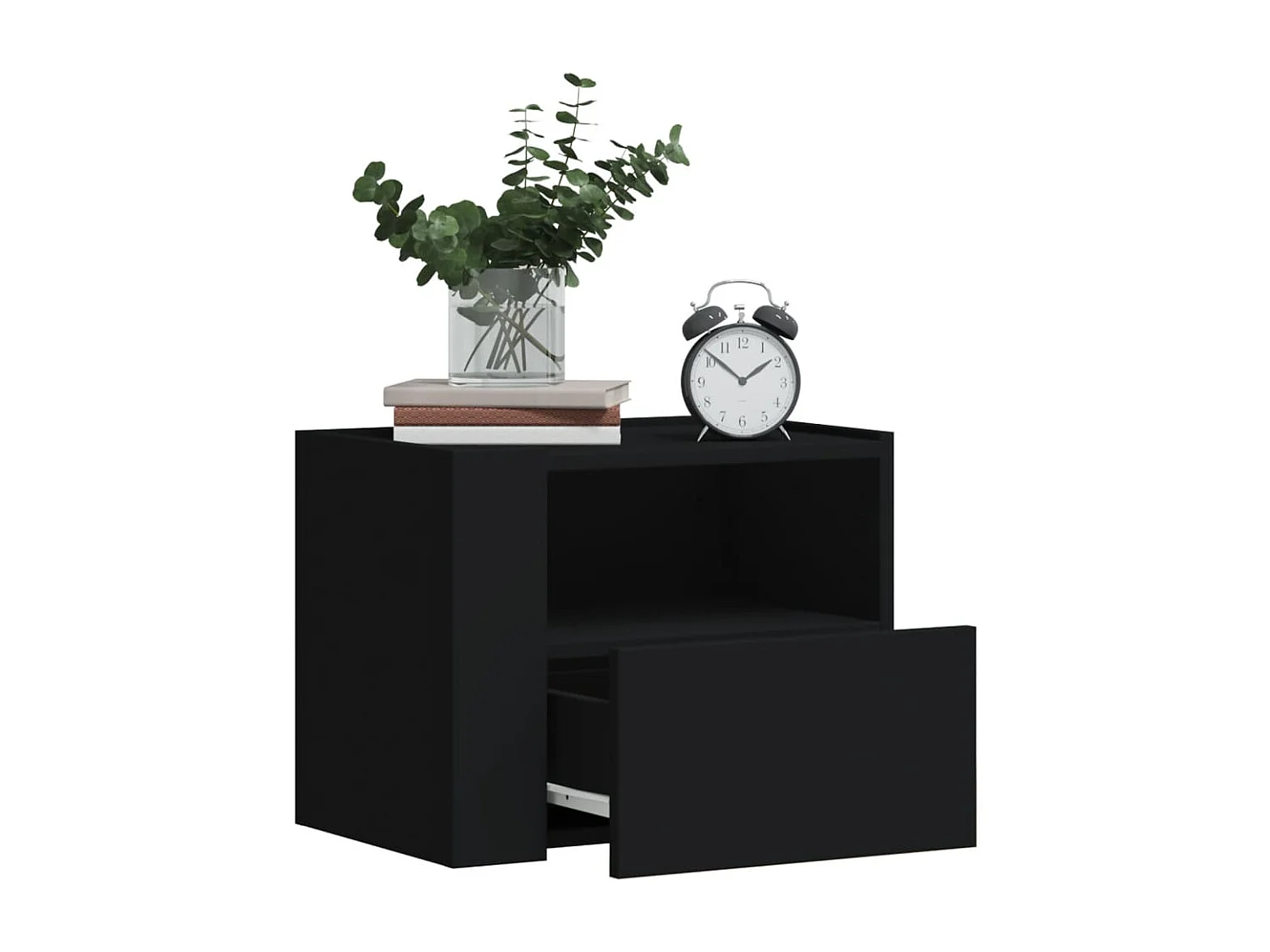 Sun City Center  Tables de chevet murales 2 pcs noir 45x30x35 cm