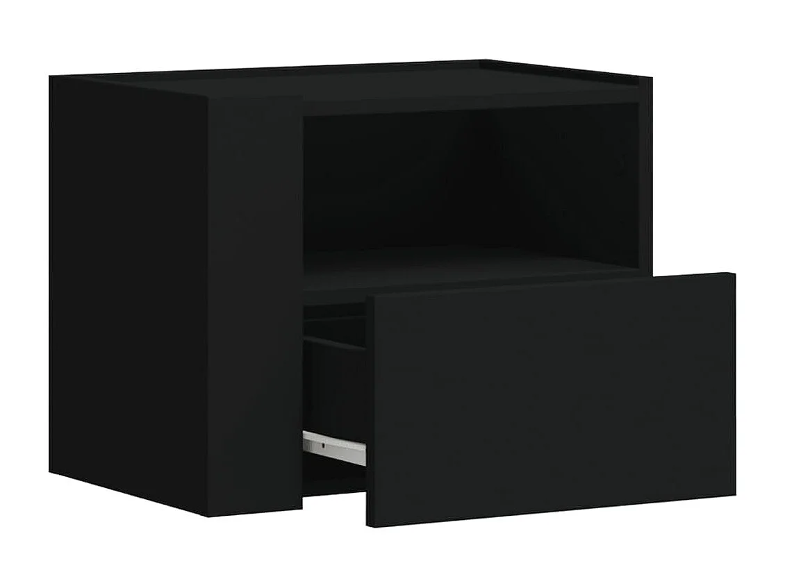 Sun City Center  Tables de chevet murales 2 pcs noir 45x30x35 cm