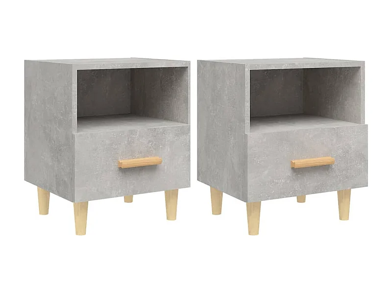 Nieuw-Beijerland  Tables de chevet 2 pcs Gris béton 40x35x47 cm