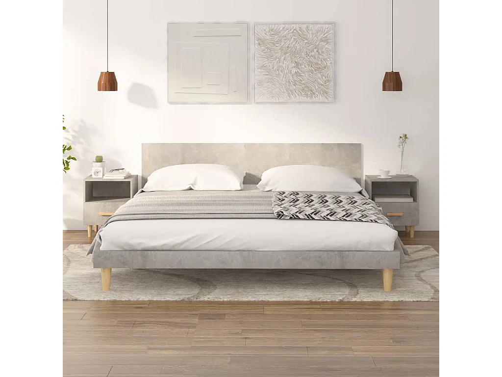 Nieuw-Beijerland  Tables de chevet 2 pcs Gris béton 40x35x47 cm