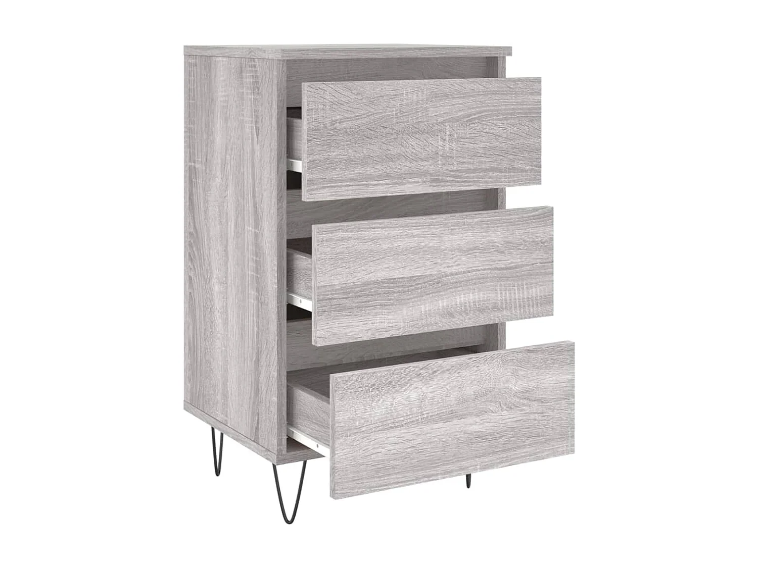 Fiene  Comodino Grigio Sonoma 40x35x69 cm in Legno Multistrato