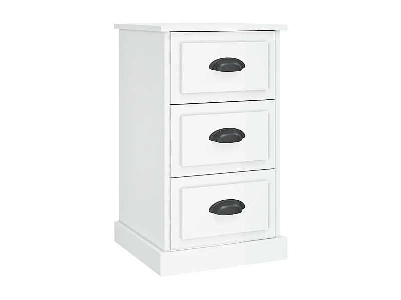 Inge  Table de chevet blanc brillant 39x39x67 cm bois d’ingénierie