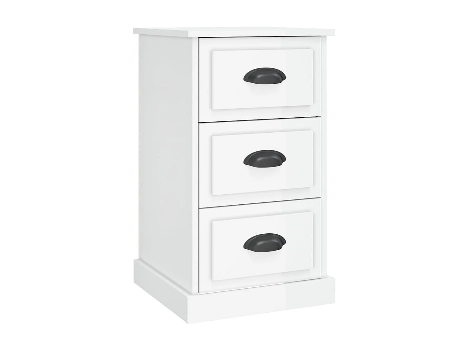 Inge  Table de chevet blanc brillant 39x39x67 cm bois d’ingénierie