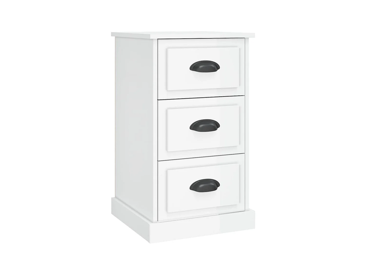 Inge  Table de chevet blanc brillant 39x39x67 cm bois d’ingénierie