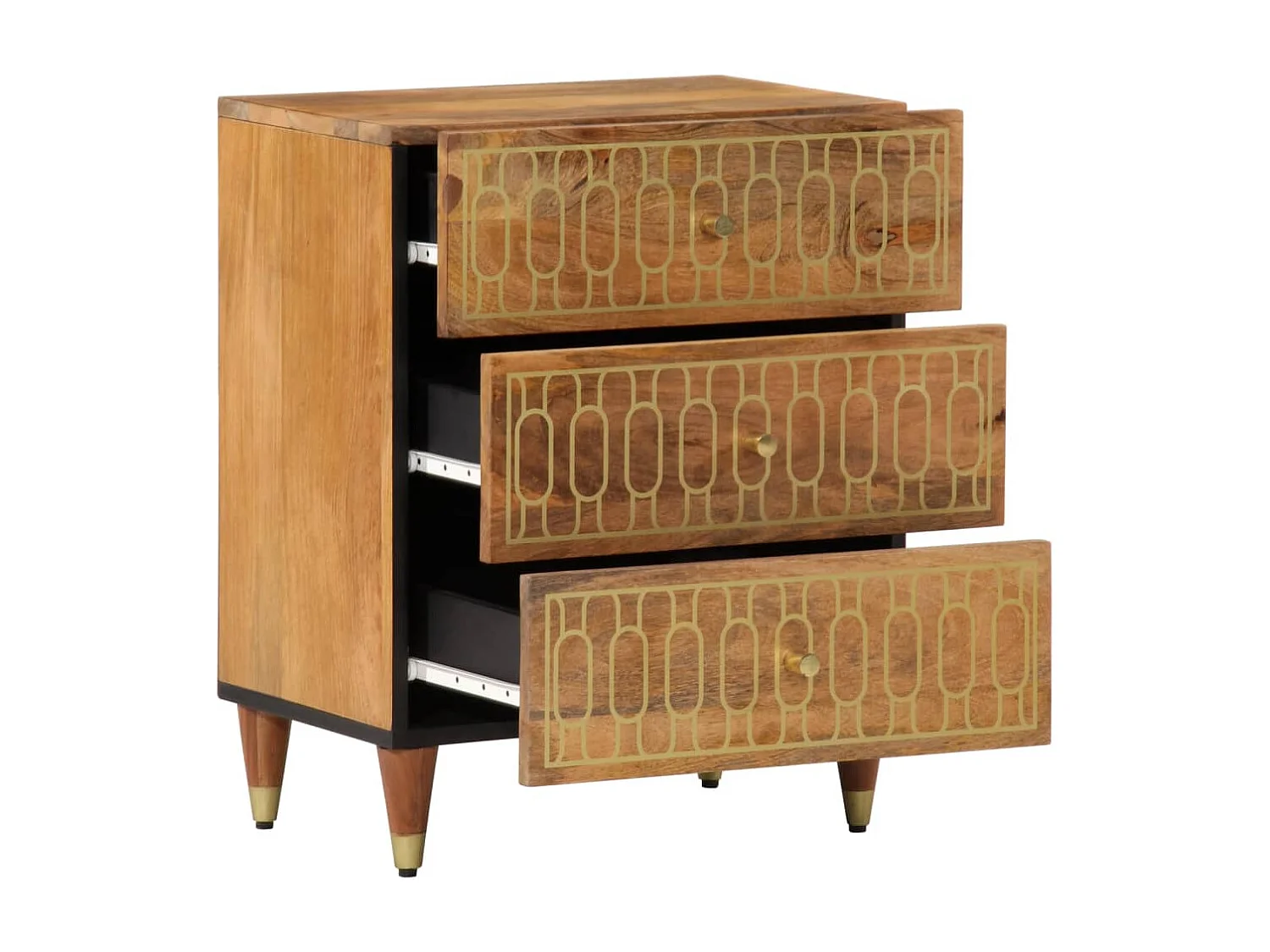 Claire-Viviane-Anne  Table de chevet 50x33x62 cm Bois de manguier solide