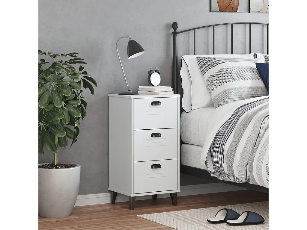 Sophie-Catherine  Table de chevet VIKEN blanc bois d'ingénierie