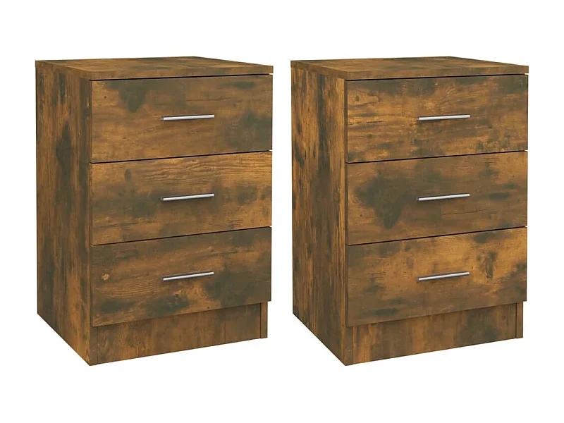 Drumraney  Tables de chevet 2 pcs Chêne fumé 38x35x56 cm Bois d'ingénierie