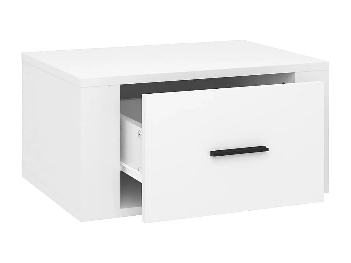 Culpeper  Table de chevet murale Blanc brillant 50x36x25 cm