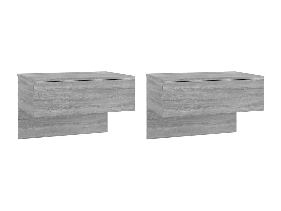 San Jose  Tables de chevet murales 2 pcs Sonoma gris