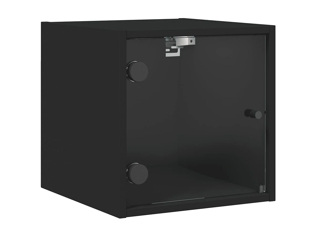 Nihat  Nachttische mit Glastüren 2 Stk. Schwarz 35x37x35 cm