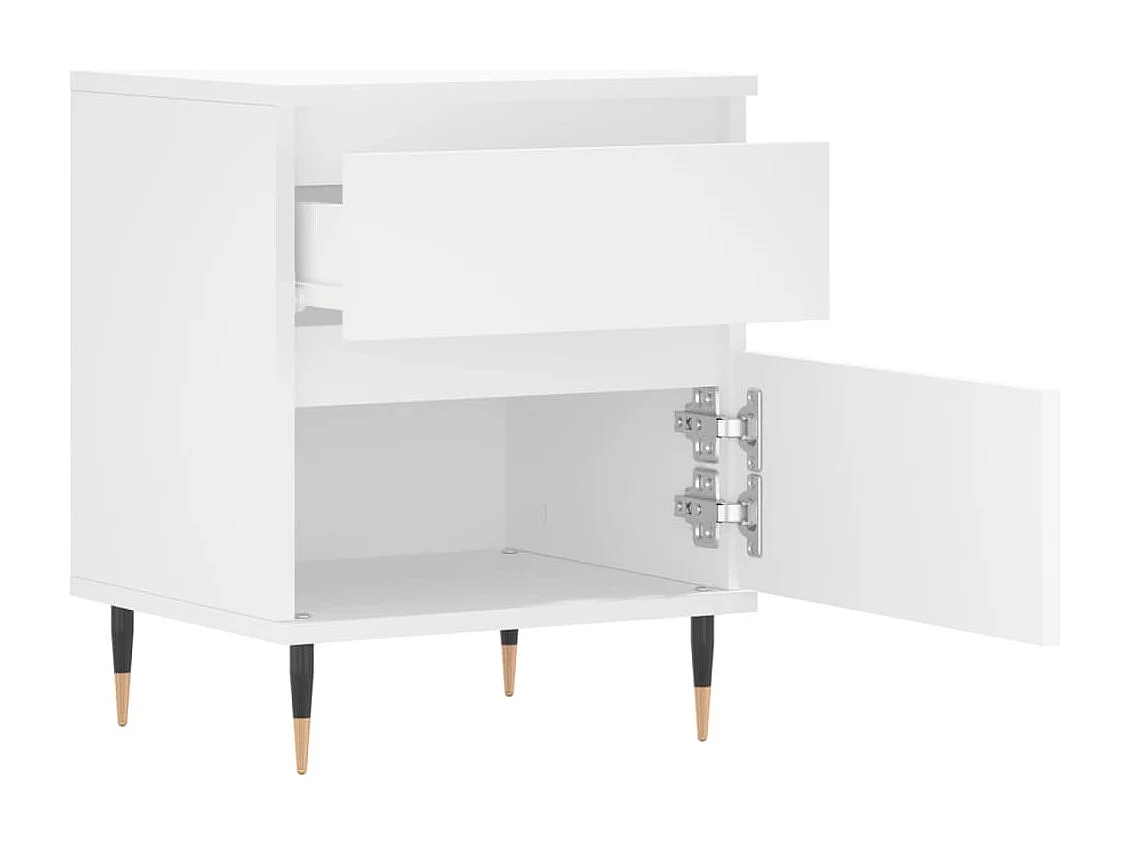 Bastiaan  Tables de chevet 2 pcs blanc 40x35x50 cm bois d’ingénierie