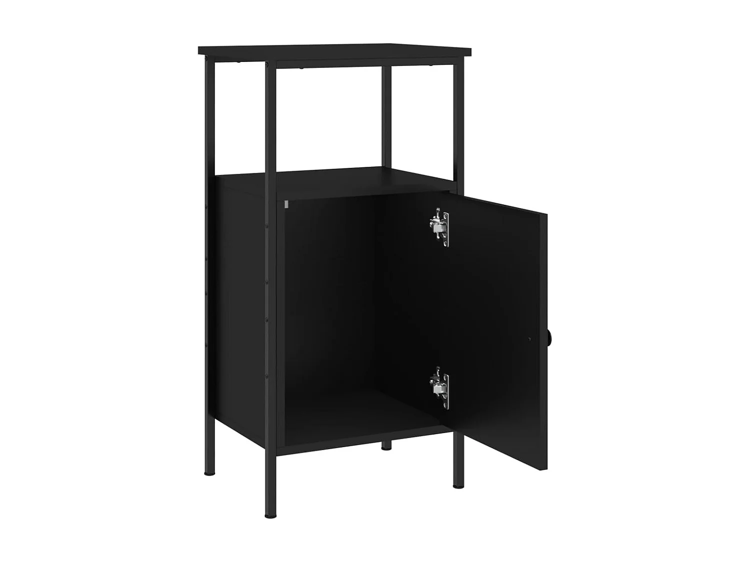 Wellford  Table de chevet noir 41x31x80 cm bois d’ingénierie