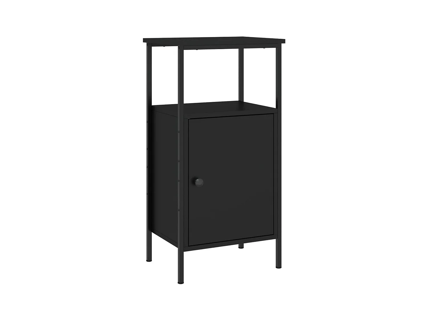 Wellford  Table de chevet noir 41x31x80 cm bois d’ingénierie