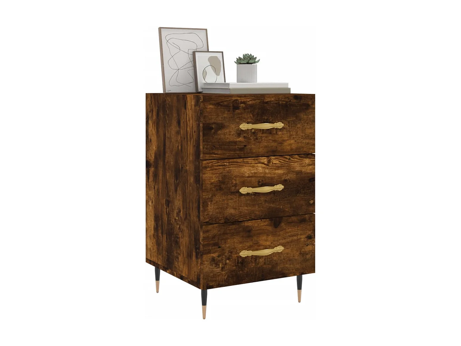 Maria Elise  Table de chevet chêne fumé 40x40x66 cm bois d'ingénierie