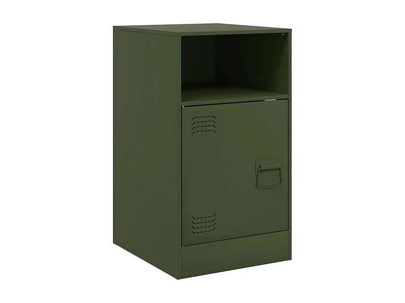 Chasity  Comodino Verde Oliva 34,5x39x62 cm in Acciaio