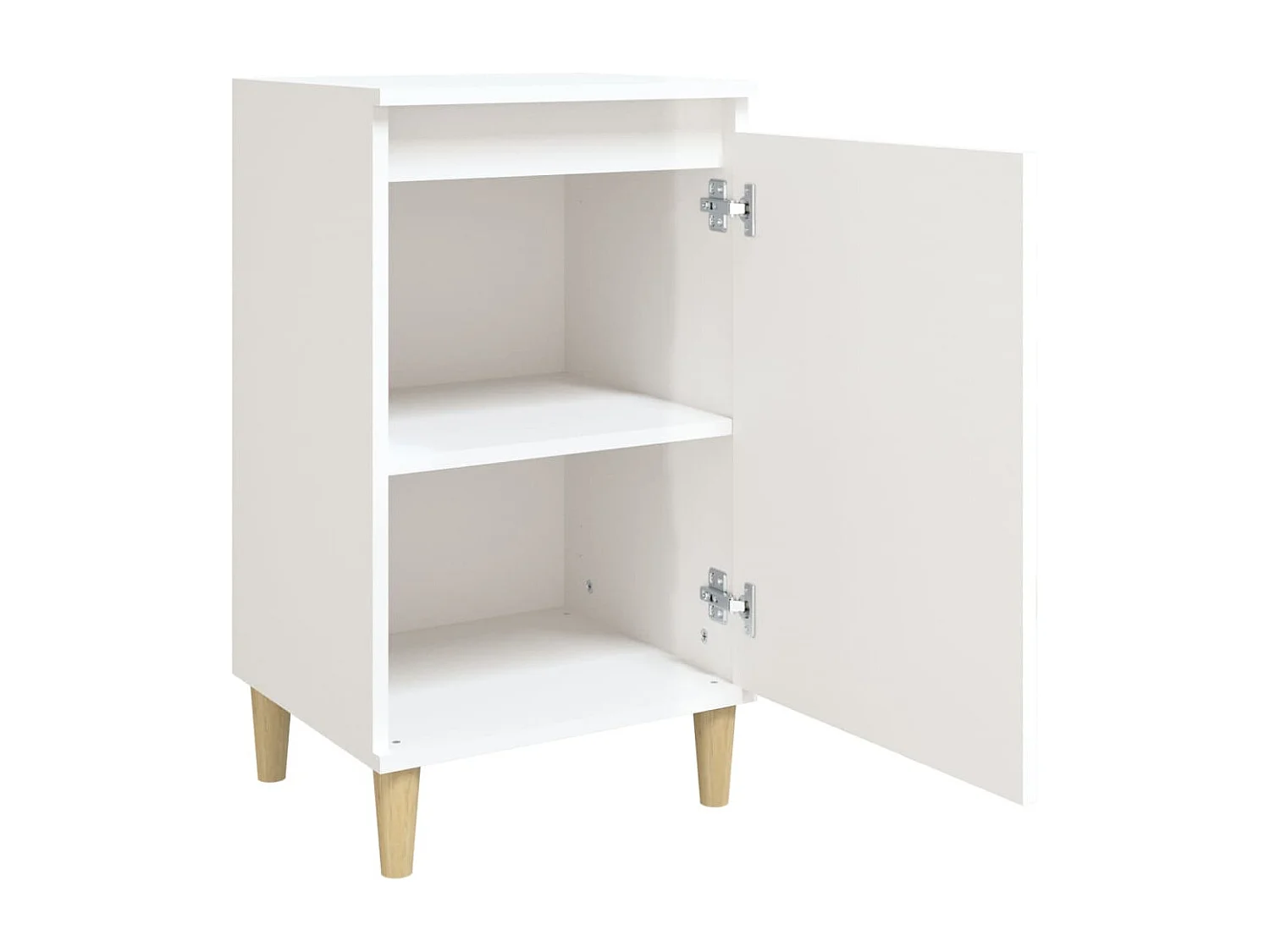 Samir  Nachtkastjes 2 st 40x35x70 cm bewerkt hout hoogglans wit