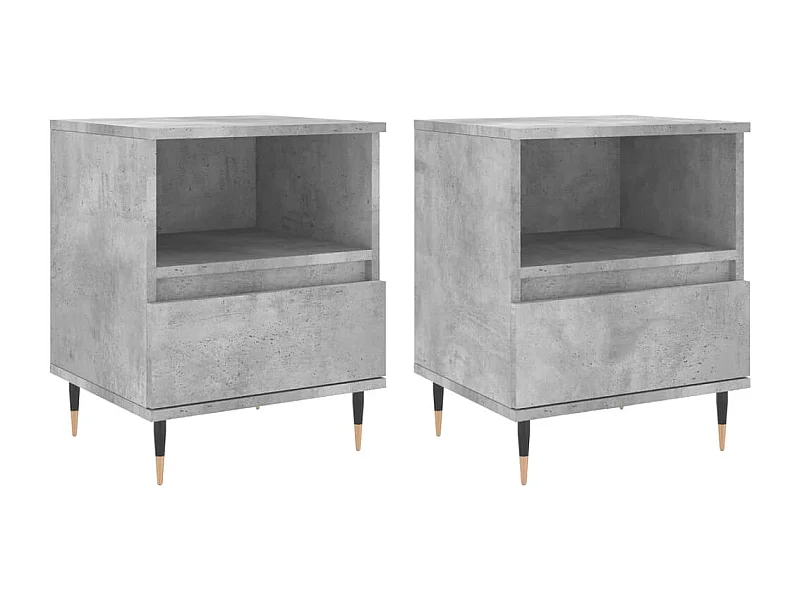 Blandon  Tables de chevet 2 pcs gris béton 40x35x50 cm bois d’ingénierie