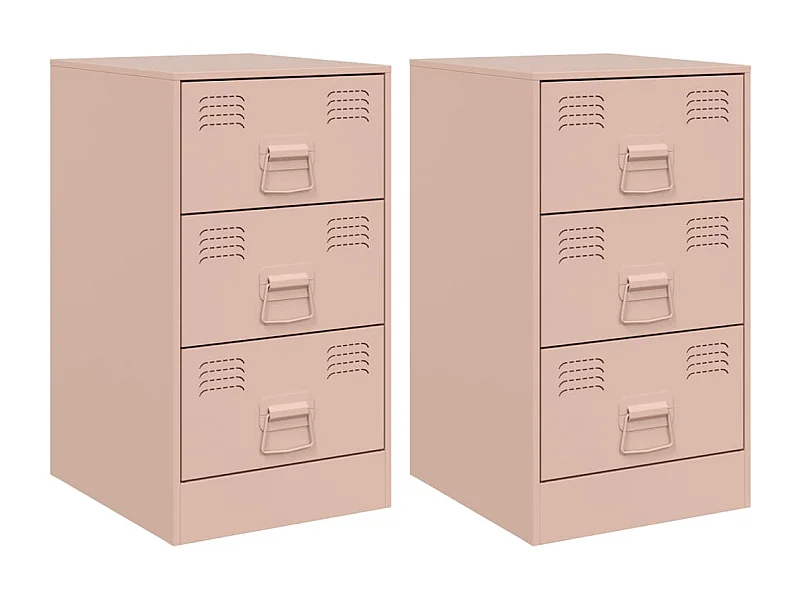Hereford  Tables de chevet 2 pcs rose 34,5x39x62 cm acier