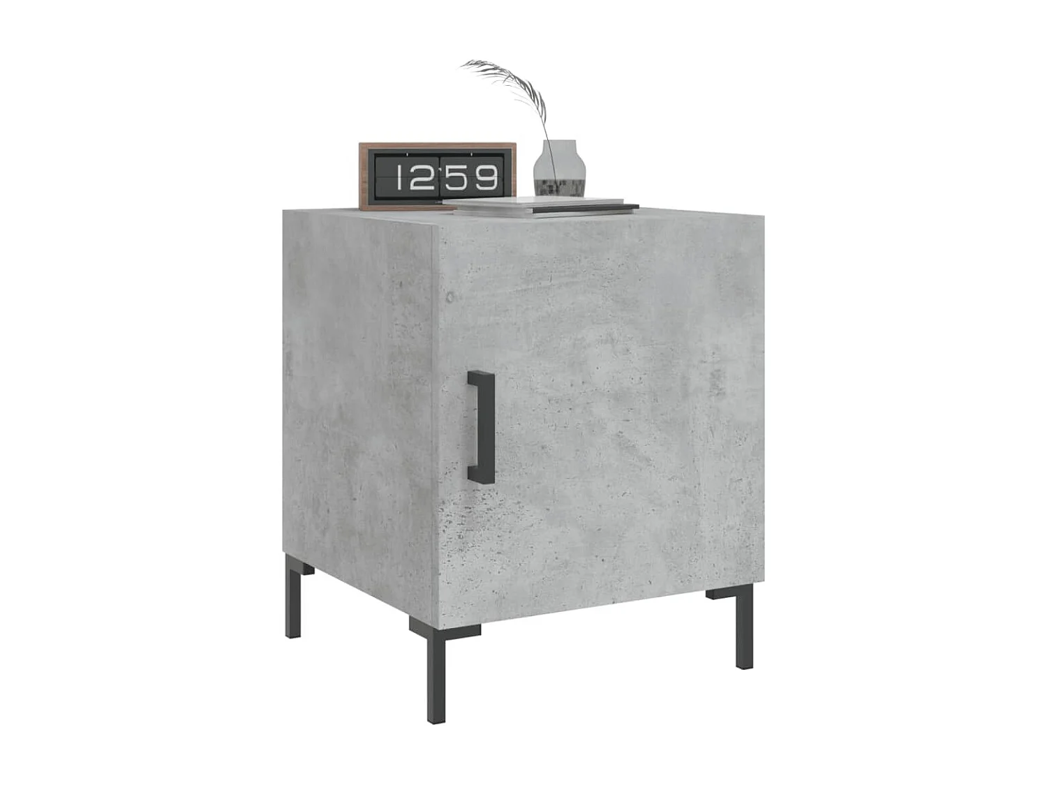 Emarente  Comodino Grigio Cemento 40x40x50 cm in Legno Multistrato