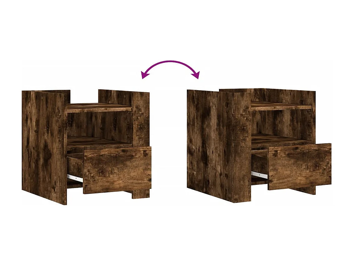 Chesnee  Table de chevet chêne fumé 45x50x50 cm bois d'ingénierie