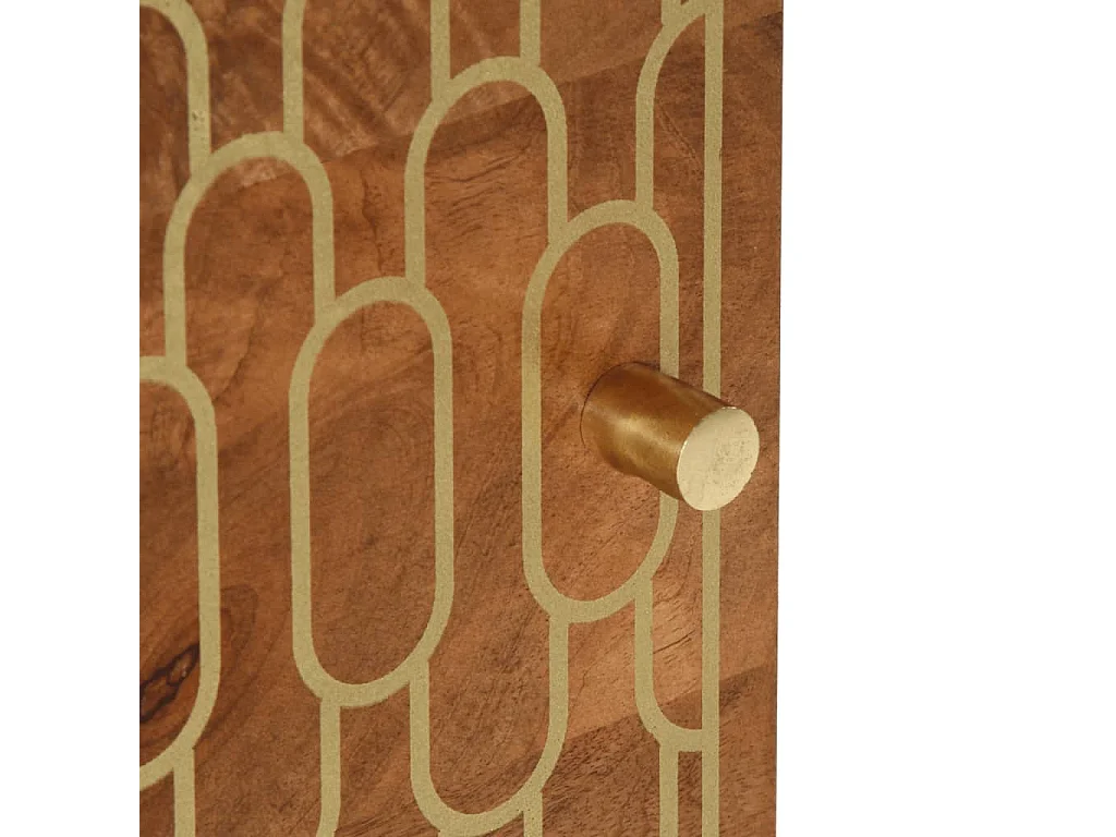 Cylene  Mesita de noche de madera maciza de mango 40x33x46 cm