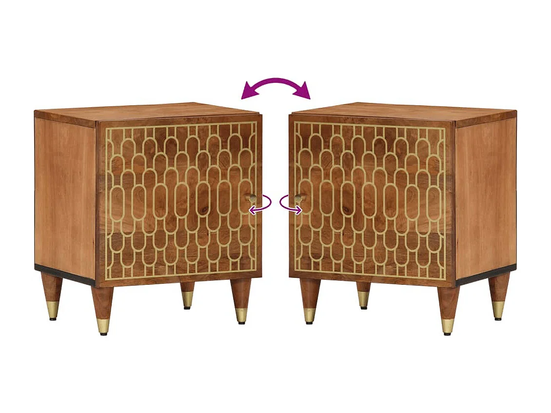 Cylene  Table de chevet 40x33x46 cm Bois de manguier solide