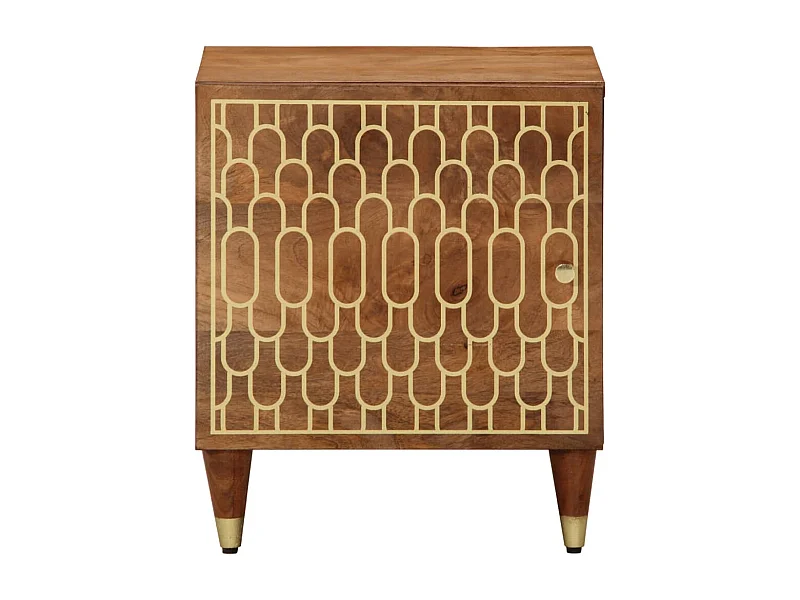 Cylene  Mesita de noche de madera maciza de mango 40x33x46 cm