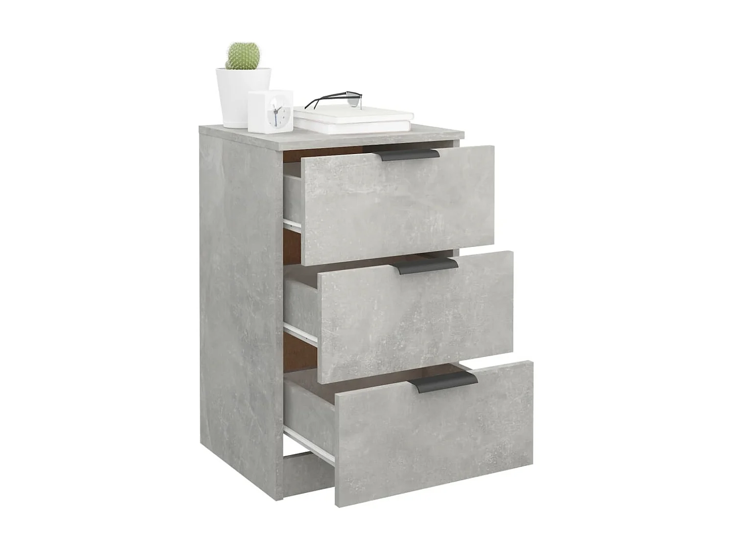 Tucson  Table de chevet Gris béton 40x36x65 cm