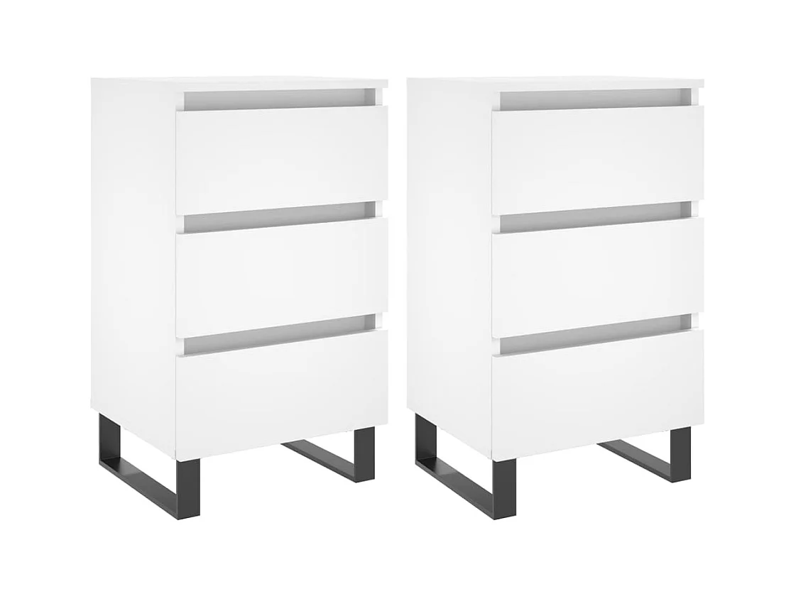 Boxtel  Nachtkastjes 2 st 40x35x69 cm bewerkt hout wit