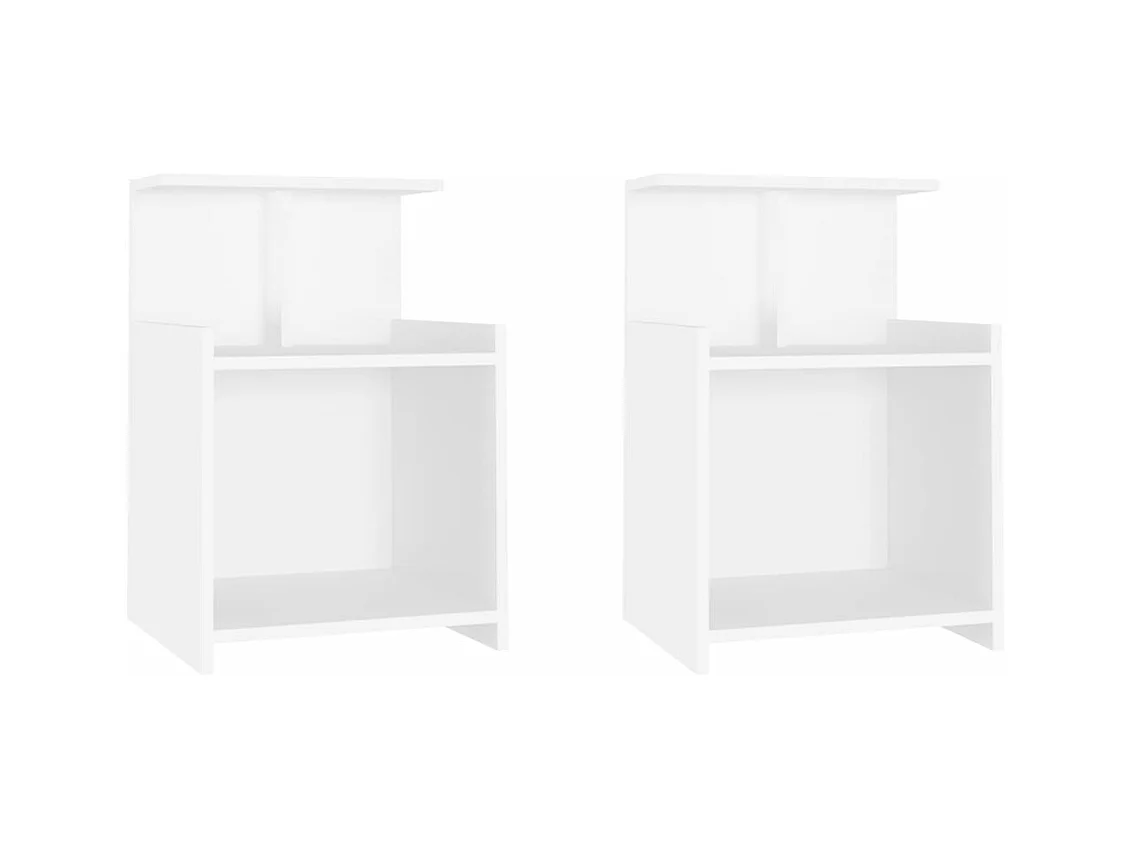 Chad  Tables de chevet 2 pcs Blanc 40x35x60 cm Aggloméré