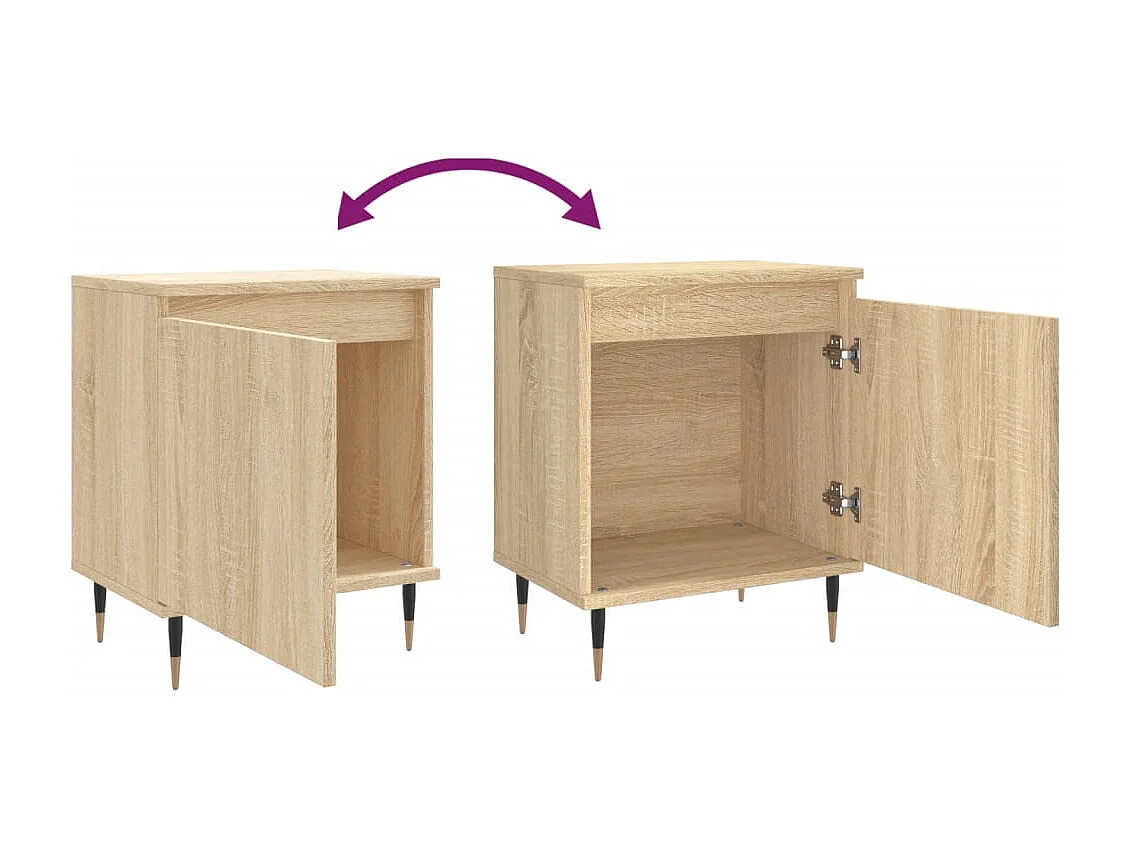 Felina  Nachtkastjes 2 st 40x30x50 cm bewerkt hout sonoma eikenkleurig