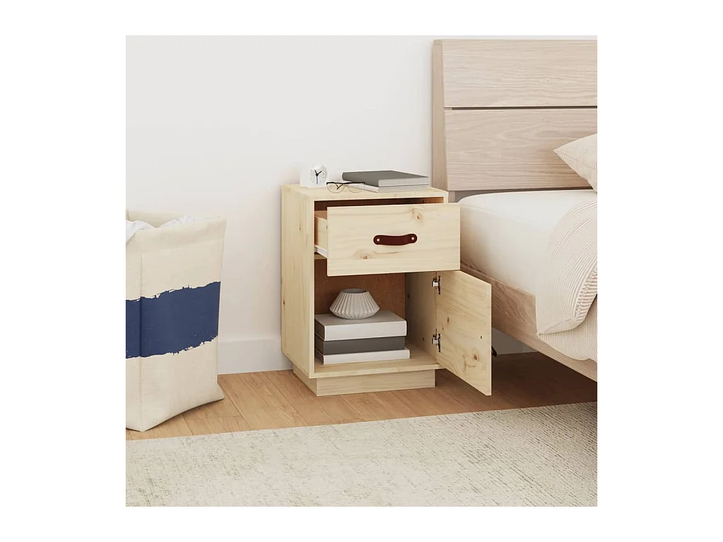 Yaldir  Table de chevet 40x34x55 cm Bois de pin solide