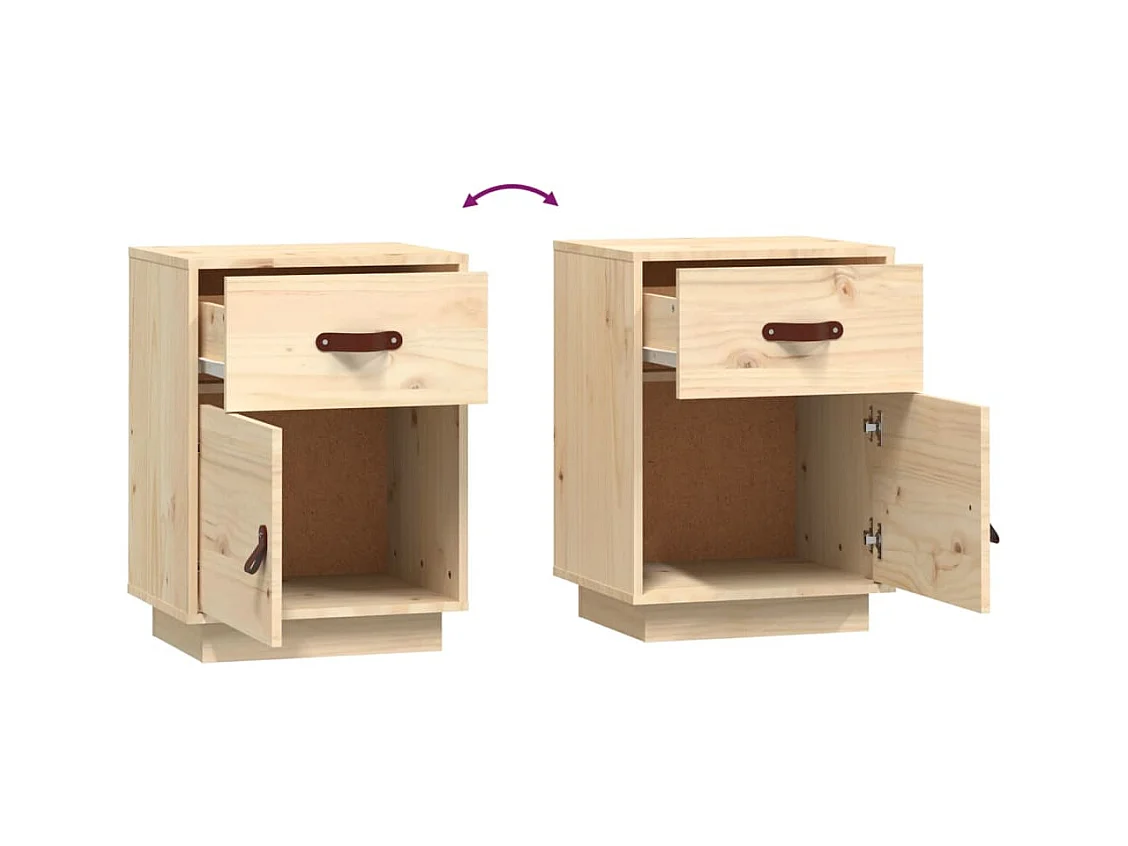 Yaldir  Table de chevet 40x34x55 cm Bois de pin solide