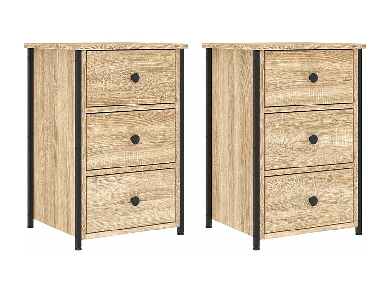 Elorin  Tables de chevet 2 pcs chêne sonoma 40x36x60 cm bois ingénierie