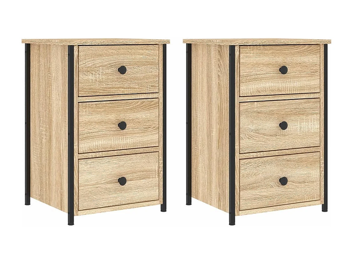 Elorin  Tables de chevet 2 pcs chêne sonoma 40x36x60 cm bois ingénierie