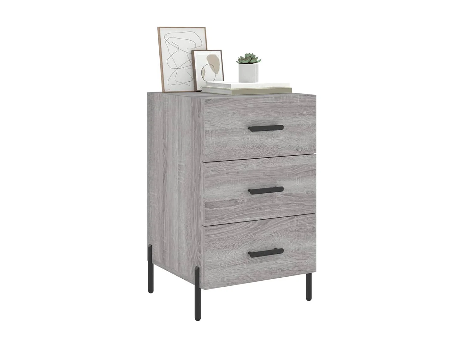 Linne  Table de chevet sonoma gris 40x40x66 cm bois d'ingénierie