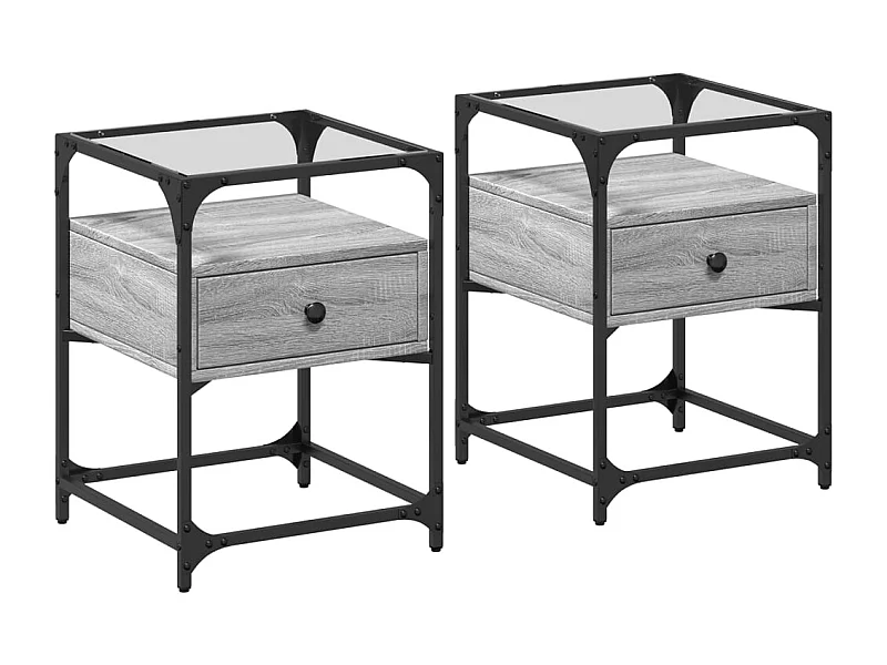 Kirsi  Tables de chevet 2 pcs sonoma gris 40x40x55 cm bois ingénierie