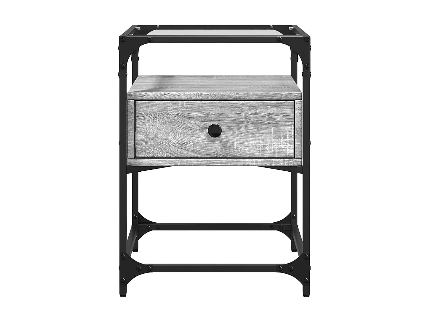 Kirsi  Mesita de noche 2 uds madera ingeniería gris Sonoma 40x40x55 cm