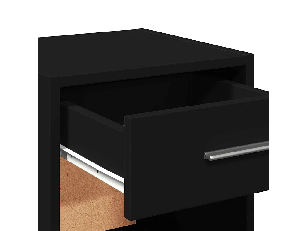 Ragna  Table de chevet noir 35x34x65 cm bois d’ingénierie