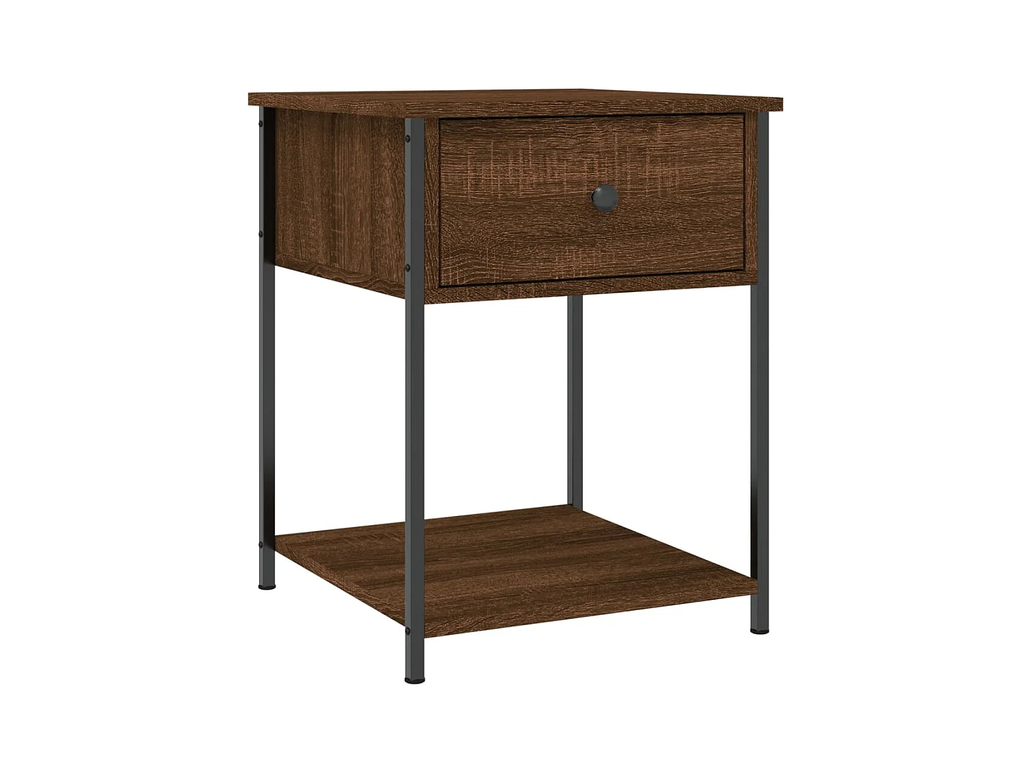 Ranum  Table de chevet chêne marron 44x45x58 cm bois d'ingénierie