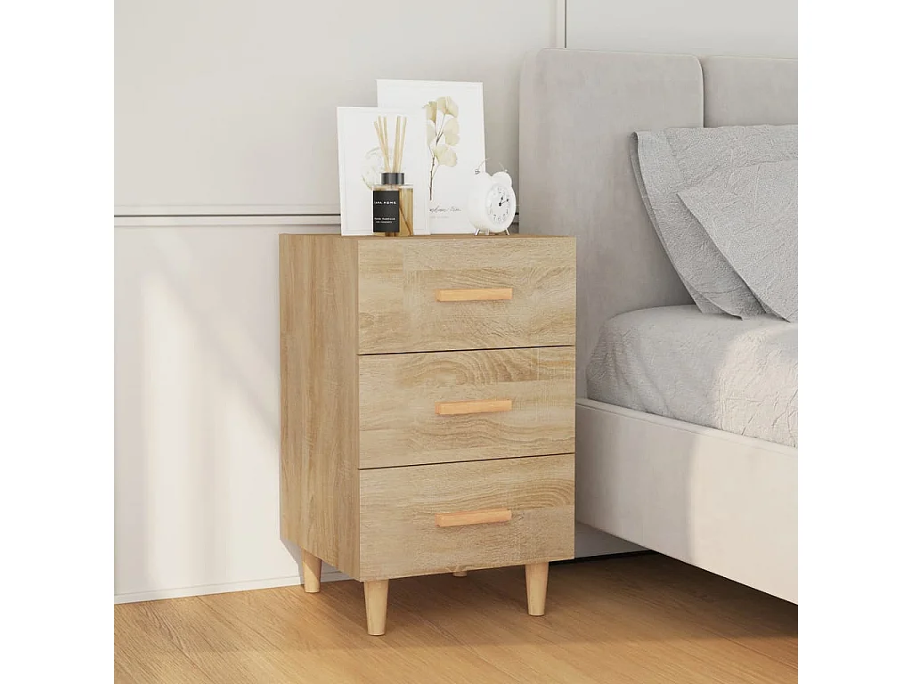 Cash  Table de chevet chêne sonoma 40x40x66 cm bois d'ingénierie