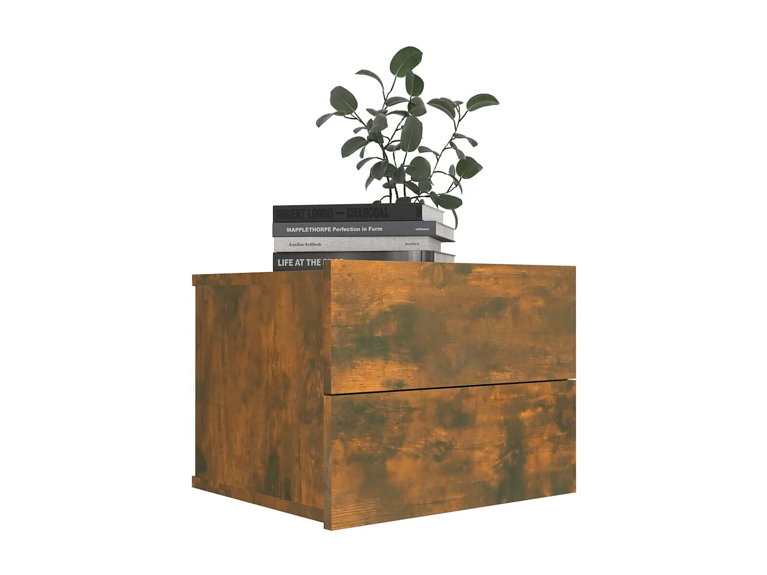 Ylöjärvi  Table de chevet Chêne fumé 40x30x30 cm Bois d'ingénierie