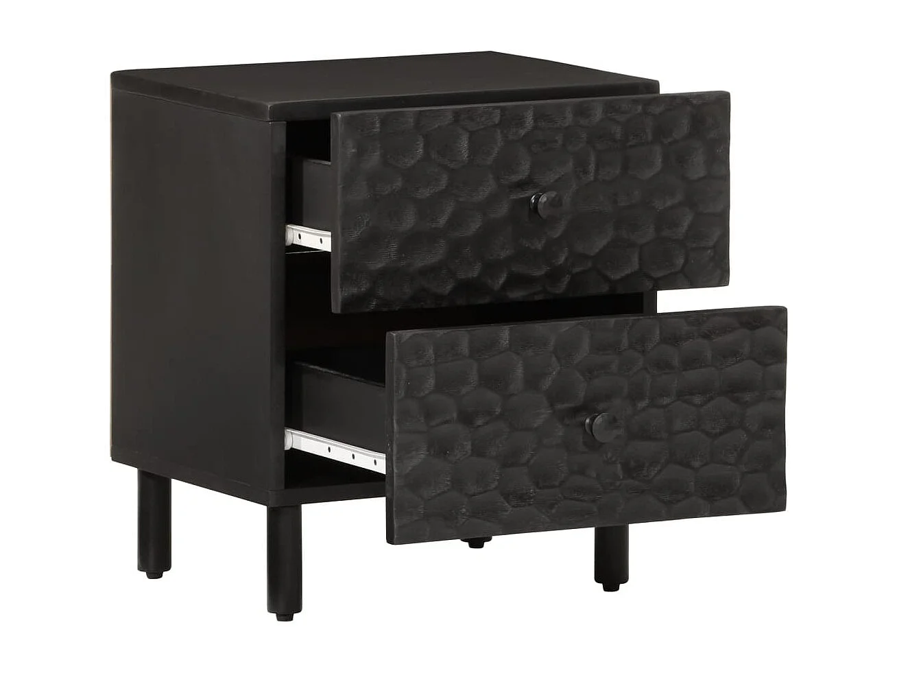 Mariëlle  Nachttisch Schwarz 40x33x46 cm Massivholz Mango