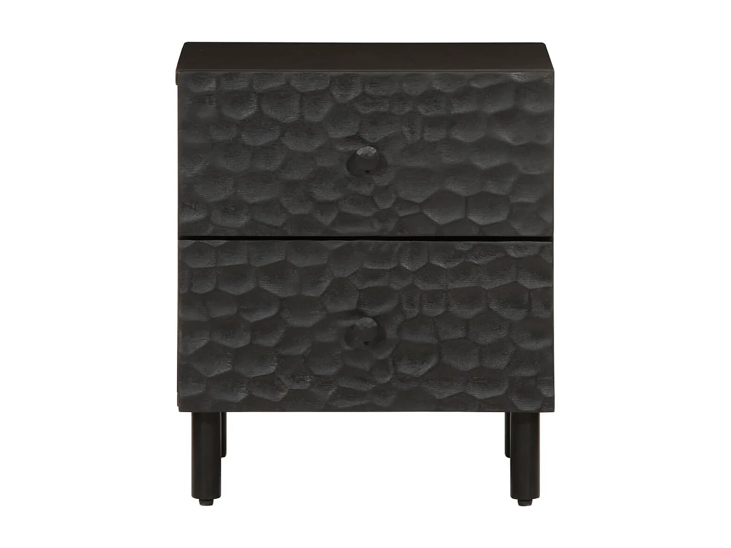 Mariëlle  Nachttisch Schwarz 40x33x46 cm Massivholz Mango