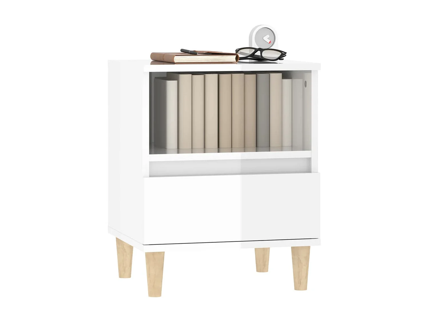 Palazzolo sull'Oglio  Tables de chevet 2 pcs Blanc brillant 40x35x50 cm