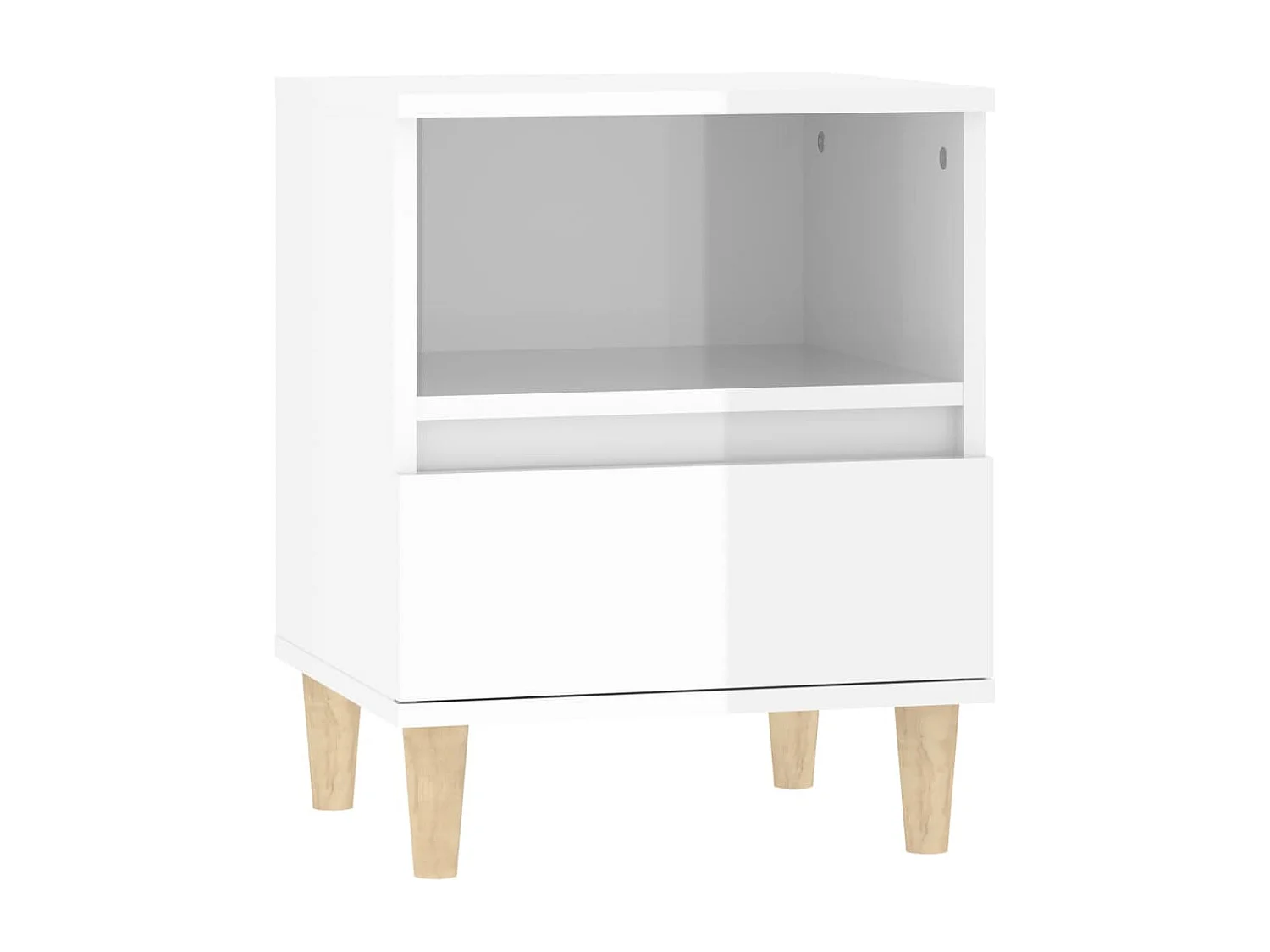 Palazzolo sull'Oglio  Tables de chevet 2 pcs Blanc brillant 40x35x50 cm