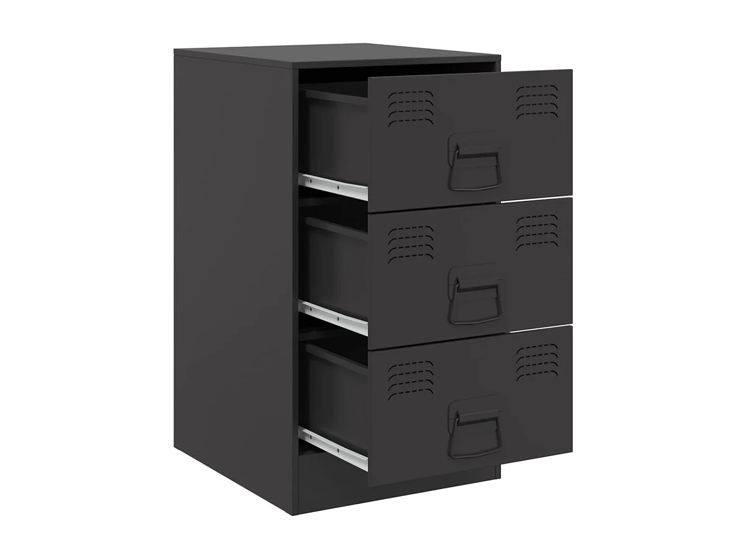 Hereford  Mesitas de noche 2 unidades acero negro 34,5x39x62 cm