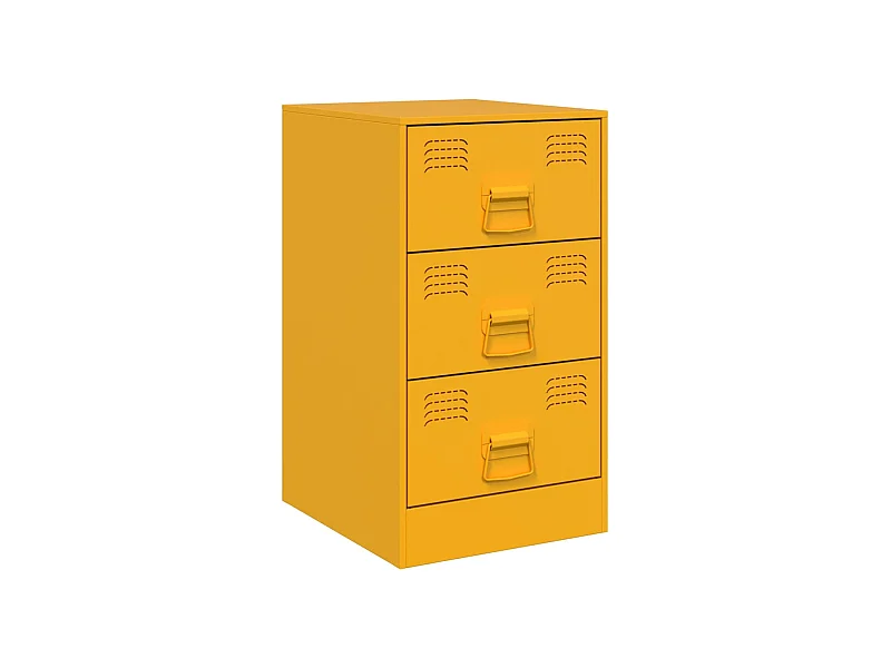 Hereford  Table de chevet jaune moutarde 34,5x39x62 cm acier