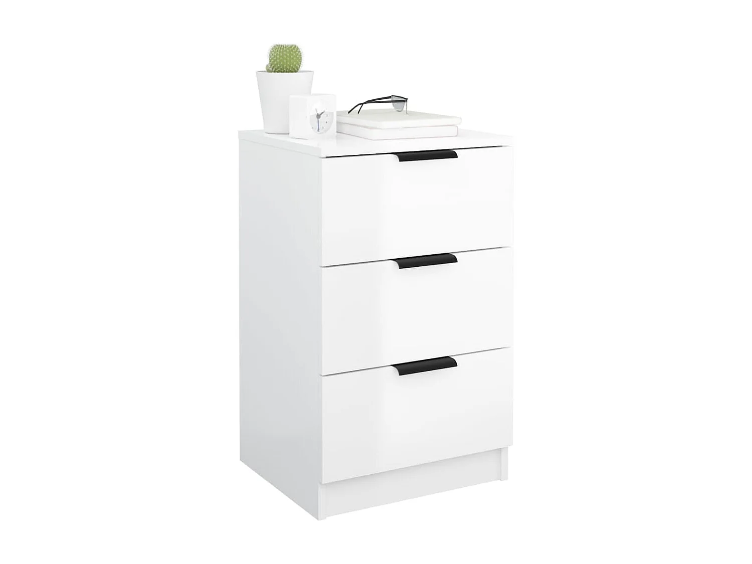 Tucson  Tables de chevet 2 pcs blanc brillant 40x36x65 cm