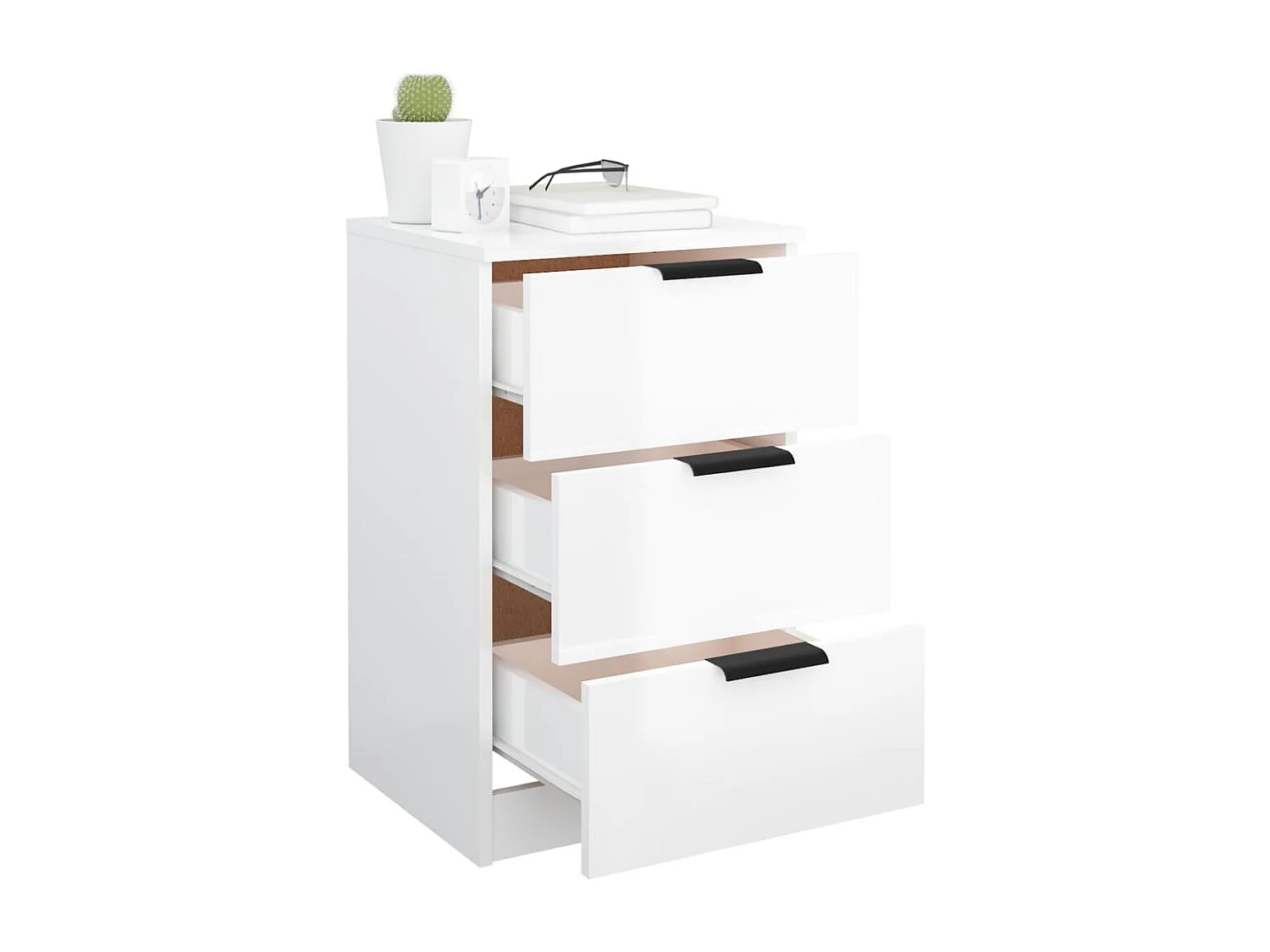 Tucson  Tables de chevet 2 pcs blanc brillant 40x36x65 cm